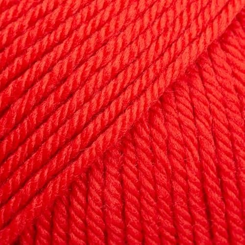 Drops Daisy 100 % Merinowolle, Garn zum Stricken und Häkeln, 3 oder leicht, DK, leichtes Kammgarn, 51 g, 120 Meter pro Knäuel, 1 x 50 g (20 rot) von Drops