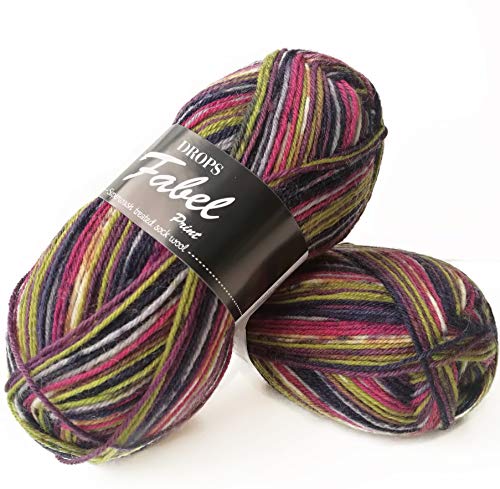 Drops Fabel 901 Print Candy - Garn, Wolle-Polyamid-Mischung, 75% Wolle, 25% Nylon, 205 m/50g, Spannung 24x32, Nadelgröße 3,00 mm Drops Fabel 901 Print Candy - Garn, Wolle-Polyamid-Mischung, 75% Wolle, 25% Nylon, 205 m/50g, Spannung 24x32, Nadelgröße 3,00 mm von Drops