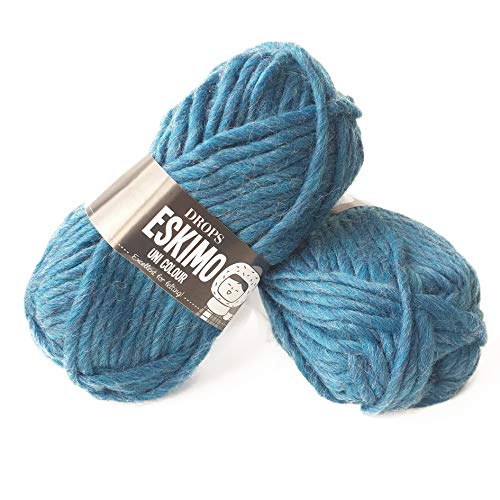 Eskimo - Super Chunky Strickmuster DROPS Garnstudio Mehrfach colours 100% Wolle 05 Petrol von Drops