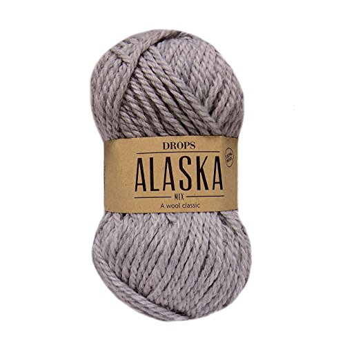 Kammgarn aus 100 % Wolle, Alaska, 4 – Medium, Aran, 450 g Knäuel – 77 Yards 03 Hellgrau Kammgarn aus 100 % Wolle, Alaska, 4 – Medium, Aran, 450 g Knäuel – 77 Yards 03 Hellgrau von Drops