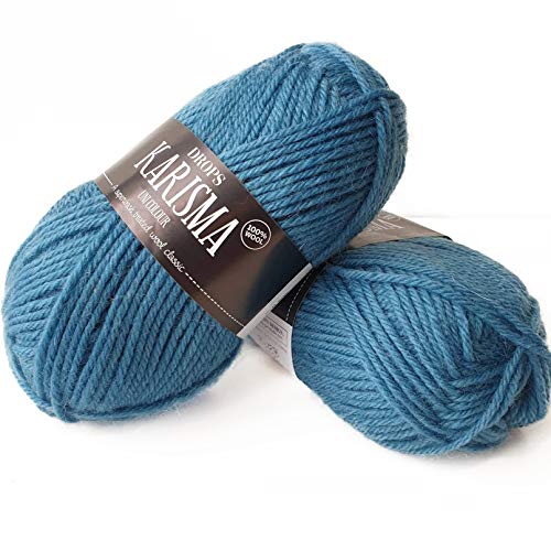 Karisma Garnstudio DROPS Strickgarn, 100 % Wolle, verschiedene Farben, 60 Blau Türkis von Drops
