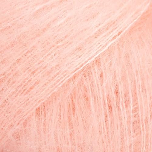 Mohair- und Seidengarn Drops Kid-Seide, 0 oder Spitze, 2-lagig, 25,5 g, 230 Meter pro Knäuel (53 - Helles Pfirsich) von Drops