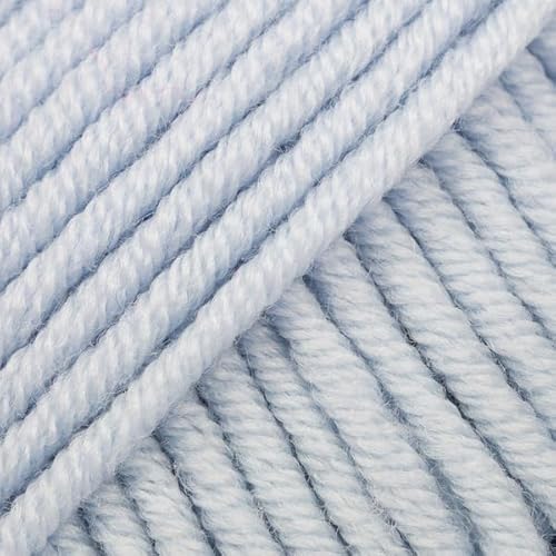 Superwash Merinowolle, Drops Big Merino, 4 oder Medium, Aran-Gewicht, 50 g Knäuel, 80 m, 23 Uni Eisblau von Drops