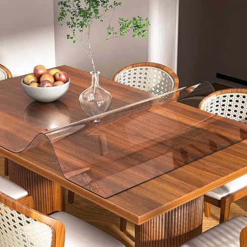 Klare PVC-Tischdecke, quadratische transparente Tischdecke, 2mm dicke klare Tischschutzmatte, wasserdichte, ölbeständige Tischdecke aus Kunststoff, rechteckige Tischdecke für das Esszimmer zu Hause(60 Klare PVC-Tischdecke, quadratische transparente Tischdecke, 2mm dicke klare Tischschutzmatte, wasserdichte, ölbeständige Tischdecke aus Kunststoff, rechteckige Tischdecke für das Esszimmer zu Hause(60 von Drsyffsup