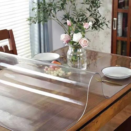 Transparenter Tischdeckenschutz aus PVC, 70x150cm 80×140cm 100×200cm rechteckige Tischdecke – 2mm dicke Schreibtischschutzmatte, wasserdichte transparente Tischdecke, kratzfeste Tischschutzunterlage(9 Transparenter Tischdeckenschutz aus PVC, 70x150cm 80×140cm 100×200cm rechteckige Tischdecke – 2mm dicke Schreibtischschutzmatte, wasserdichte transparente Tischdecke, kratzfeste Tischschutzunterlage(9 von Drsyffsup