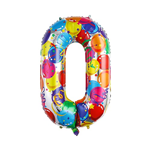 Drucilla Zahlen Luftballons Geburtstag Mädchen Junge 100cm Ballons Zahl 40 Zoll Folienballon 0 für Hochzeit Babyparty Jubiläum Geburtstagsdeko - Fliegt mit Helium von Drucilla