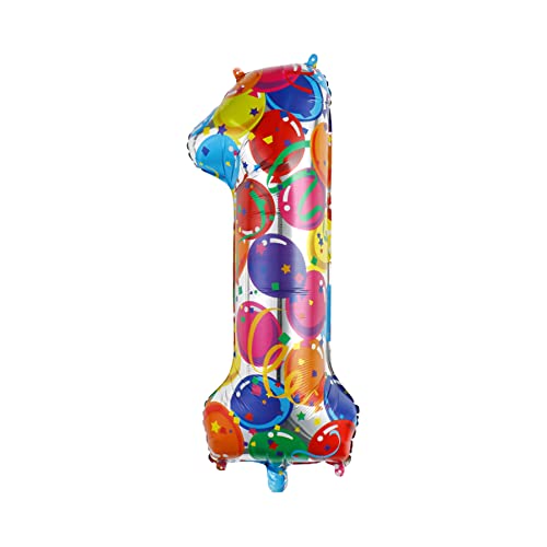 Drucilla Zahlen Luftballons Geburtstag Mädchen Junge 100cm Ballons Zahl 40 Zoll Folienballon 1 für Hochzeit Babyparty Jubiläum Geburtstagsdeko - Fliegt mit Helium von Drucilla