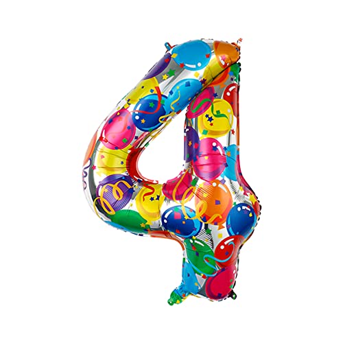 Drucilla Zahlen Luftballons Geburtstag Mädchen Junge 100cm Ballons Zahl 40 Zoll Folienballon 4 für Hochzeit Babyparty Jubiläum Geburtstagsdeko - Fliegt mit Helium von Drucilla
