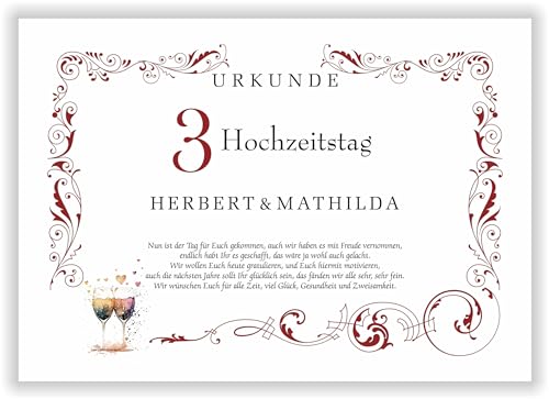3. Hochzeitstag Lederhochzeit Deko Urkunde personalisiert Hochzeitstag Ehejubiläum persönliches Geschenk Glückwunsch für Paare Lederne Hochzeit 3. Hochzeitstag Lederhochzeit Deko Urkunde personalisiert Hochzeitstag Ehejubiläum persönliches Geschenk Glückwunsch für Paare Lederne Hochzeit von Druck-Geschenk