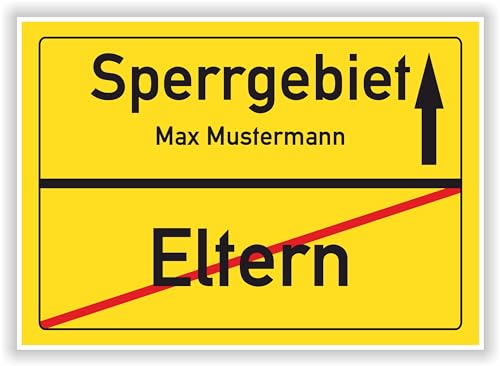 Türschild - Wandbild - Ortsschild - Bild - Kinderzimmer - Wunschname - Sperrgebiet - Eltern - personalisiertes Geschenk - Geschenkidee von Druck-Geschenk