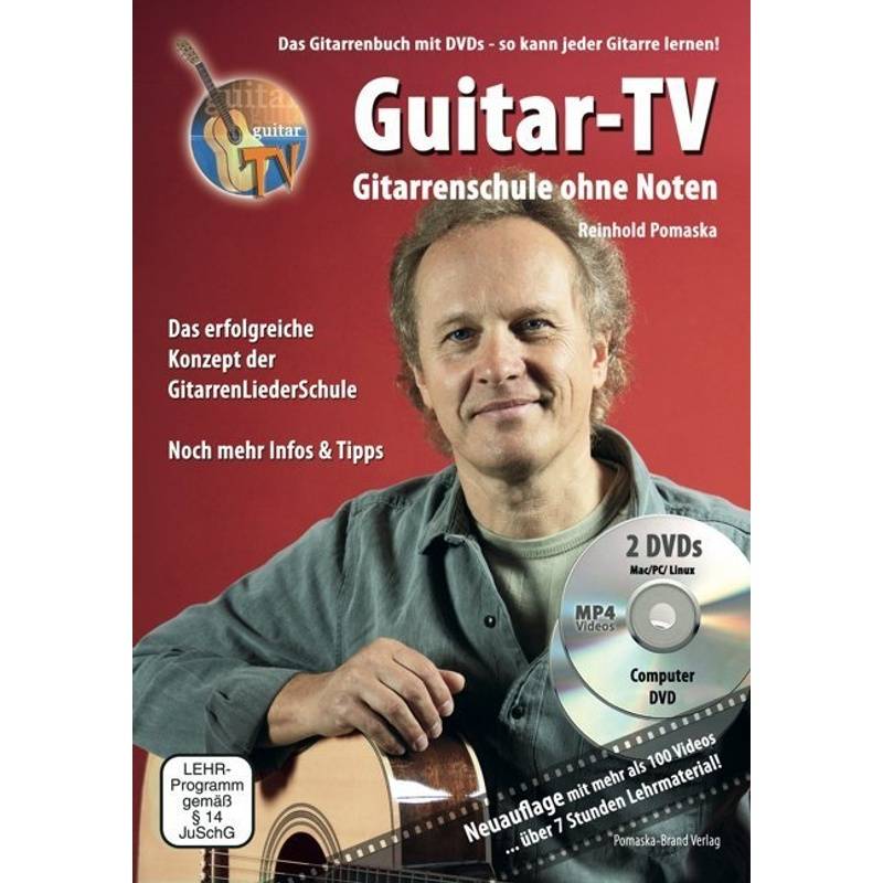 Guitar-Tv, Gitarrenschule Ohne Noten, M. 2 Dvd (Mp4 Videos) - Reinhold Pomaska, Geheftet von Druck und Verlag Pomaska-Brand