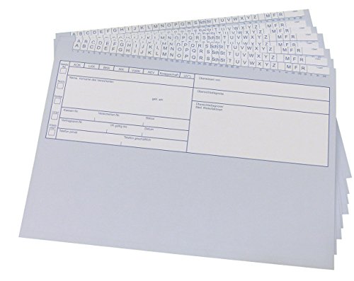 100 Stück Patientenkarteikarten Karteikarten in Blau - geschlossen DIN A5 für Krankengymnastik/Physiotherapie/Ärzte (22698) von Druckerei Scharlau