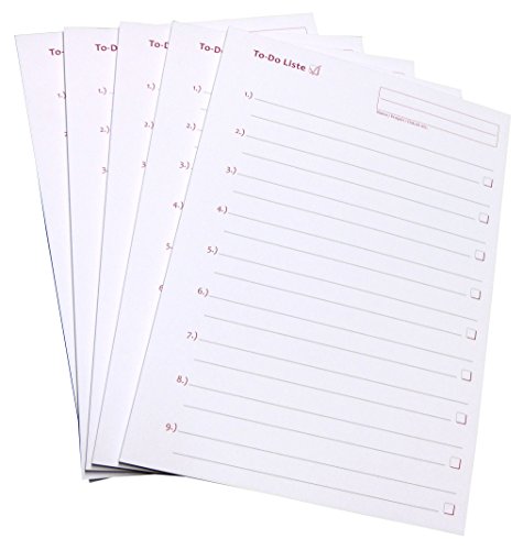 10x To-Do Liste DIN A4 - Notizblock für bessere Organisation und mehr Zeit - 50 Blatt, Schwarz/Rot bedruckt (22659) von Druckerei Scharlau