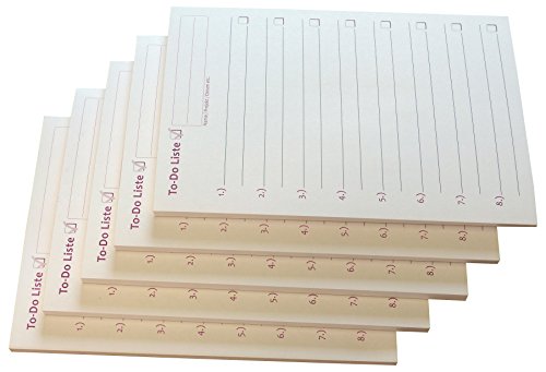 10x To-Do Liste - Notizblock für bessere Organisation und mehr Zeit - 50 Blatt, 12 x 16,8 cm, Schwarz/Rot bedruckt (22578) von Druckerei Scharlau