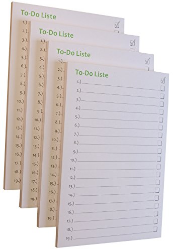 20x To-Do Liste - Notizblock für bessere Organisation und mehr Zeit - 50 Blatt, 12 x 16,8 cm, Schwarz/Grün bedruckt (22338) von Druckerei Scharlau