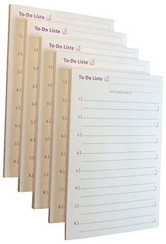 20x To-Do Liste - Notizblock für bessere Organisation und mehr Zeit - 50 Blatt, 12 x 16,8 cm, Schwarz/Rot bedruckt (22578) von Druckerei Scharlau