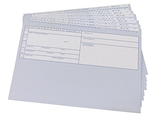 50 Stück Patientenkarteikarten in Blau - geschlossen DIN A5 für Krankengymnastik/Physiotherapie/Ärzte (22698) von Druckerei Scharlau