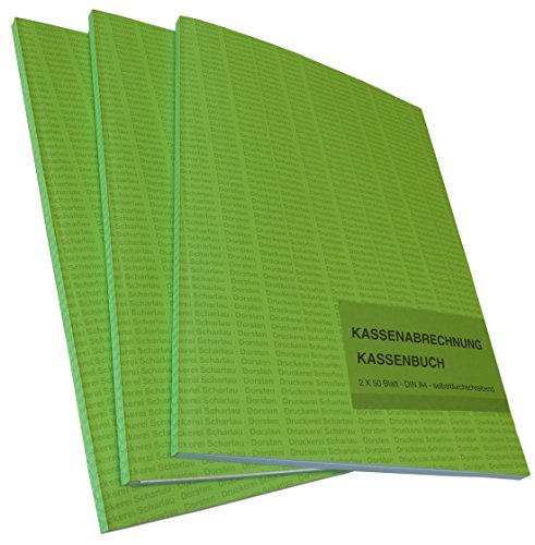 Kassenabrechnung Kassenbuch A4 2x50 Blatt SELBSTDURCHSCHREIBEND von Druckerei Scharlau