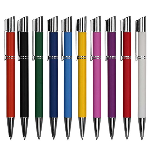Druckspezialist 25 Stück Kugelschreiber Malina GRÜN aus Metall inklusive Gravur einseitig nach Ihren Wünschen (alle Stifte gleiche Gravur) von Druckspezialist