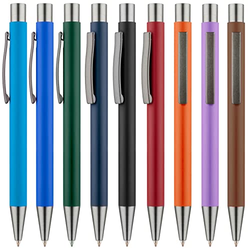 Druckspezialist 10 Stück schwarzer Kugelschreiber GOMA Metall mit Gravur Logo Namen graviert von Druckspezialist