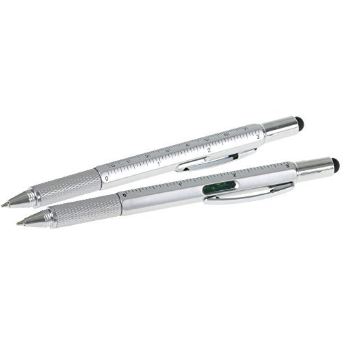 Druckspezialist 10 x Kugelschreiber Ben für Handwerker mit Wasserwaage Lineal Touchpen inklusive Werbedruck 1-farbig von Druckspezialist