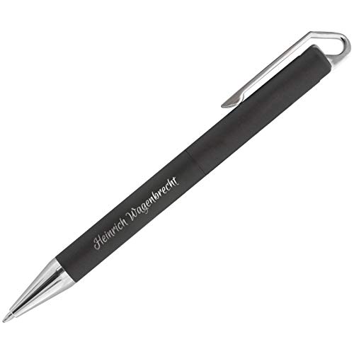 Druckspezialist Kugelschreiber HOOK Metall extra schwer mit Gravur Namen Logo von Druckspezialist