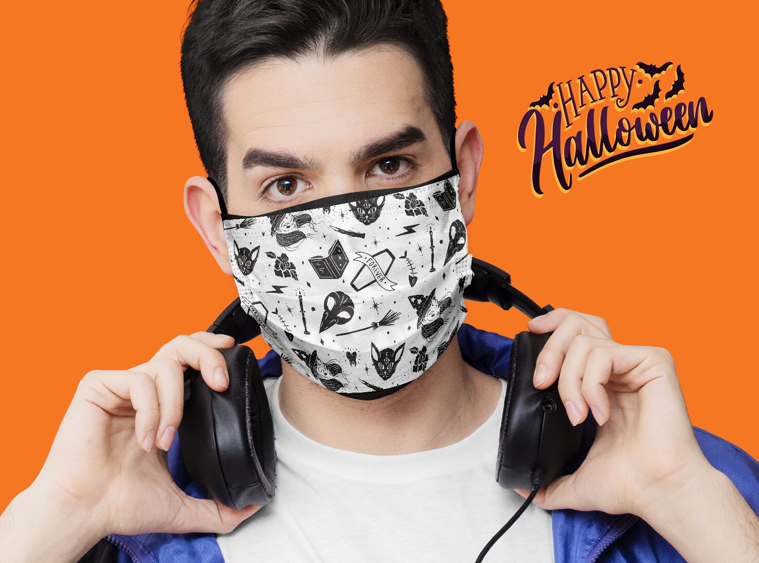 Gesichtsmaske, Mund - Und Nasenschutz Mit Halloween Aufdruck Gesichtsmaske, Mund - Und Nasenschutz Mit Halloween Aufdruck von DruckundStickBerlin