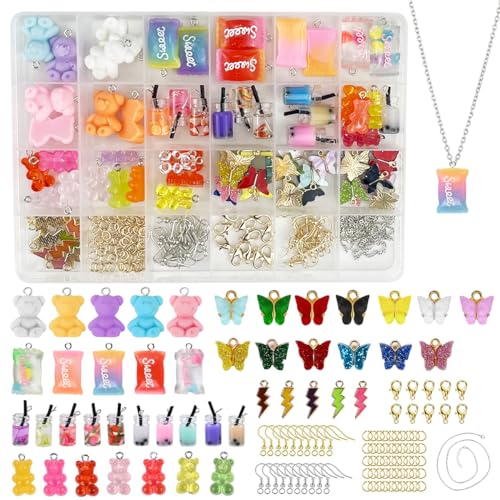 Drufoful 150PCS Anhänger Set, Selber Machen Schmuckanhänger Resin Bubble Tea, Schmetterling Bubble Tea Anhänger Schlüsselanhänger Gummibärchen Ohrringe DIY Geschenk Drufoful 150PCS Anhänger Set, Selber Machen Schmuckanhänger Resin Bubble Tea, Schmetterling Bubble Tea Anhänger Schlüsselanhänger Gummibärchen Ohrringe DIY Geschenk von Drufoful
