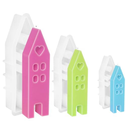 Drufoful 3 Stück Silikonform Haus, Silikonformen Gießformen Häuser Gießformen Silikon Silikonform Haus für Kerzenherstellung, Seifenformen, Hausdekoration Drufoful 3 Stück Silikonform Haus, Silikonformen Gießformen Häuser Gießformen Silikon Silikonform Haus für Kerzenherstellung, Seifenformen, Hausdekoration von Drufoful