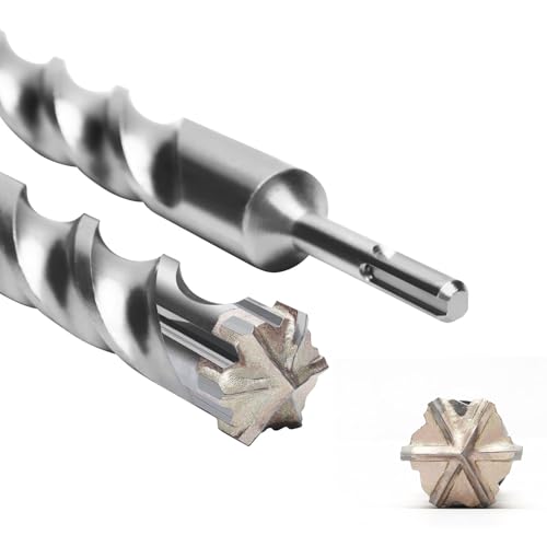 SDS Plus Bohrer 30mm x 310mm mit 6-Hartmetall Schneiden, Betonbohrer Ideal zum Bohren in Stein,Naturstein,Beton,Ziegelmauerbetonbohrer SDS Plus Bohrer 30mm x 310mm mit 6-Hartmetall Schneiden, Betonbohrer Ideal zum Bohren in Stein,Naturstein,Beton,Ziegelmauerbetonbohrer von Drupixol
