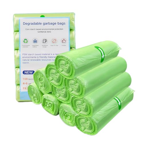 200 Stück Biomüllbeutel 20L Müllbeutel 50x60cm Biologisch Abbaubar Beutel, Abfall Tüten, Abfall-beutel, Küchen Abfallbeutel, Müll-Abfallbeutel für Küche Büro Wohnzimmer, Reißfest und Wasserdicht von Druuzyl