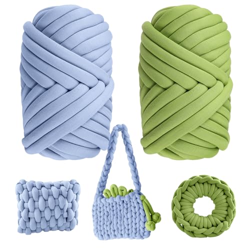 Dicke Wolle Garn 500g Chunky XXL Bulky Armstricken Wolle zum Handstricke, Schlauchgarn Armstricken Knitting Wolles, Sperrige Textilgarn zum Häkeln für Taschen Decken Körbe Haustiernester Dicke Wolle Garn 500g Chunky XXL Bulky Armstricken Wolle zum Handstricke, Schlauchgarn Armstricken Knitting Wolles, Sperrige Textilgarn zum Häkeln für Taschen Decken Körbe Haustiernester von Druuzyl