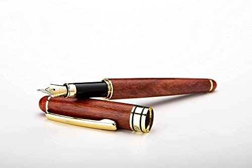Füllfederhalter Füller Kaligraphie Füllhalter mit Tinten-Konverter und Geschenkschachtel, BESTER Federhalter | 100% Handgefertigt Füllhalter | Füllfederhalter-Set für Führungskräfte (Rosenholz) von Dryden Designs