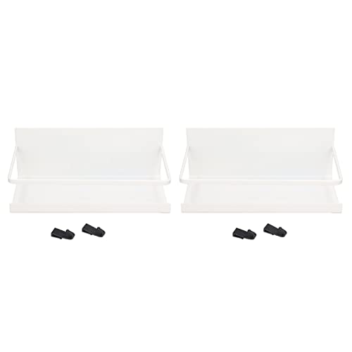 Dsacxixai Etagere Rangement, 2Pcs Magnétique Etagere de Bureau avec 4 Crochets Amovibles pour la Cuisine epices, Bureau et Maison (Blanc) von Dsacxixai