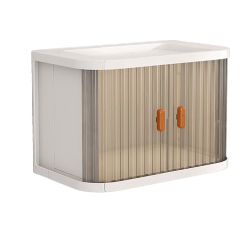 Dsacxixai Meuble de Rangement, Pliable Empilable Grande Capacité Caissons de Rangement avec Porte Roulante à 2 Voies pour la Cuisine de Maquillage (1 PCS (26.8x16.3x18.2cm)) von Dsacxixai
