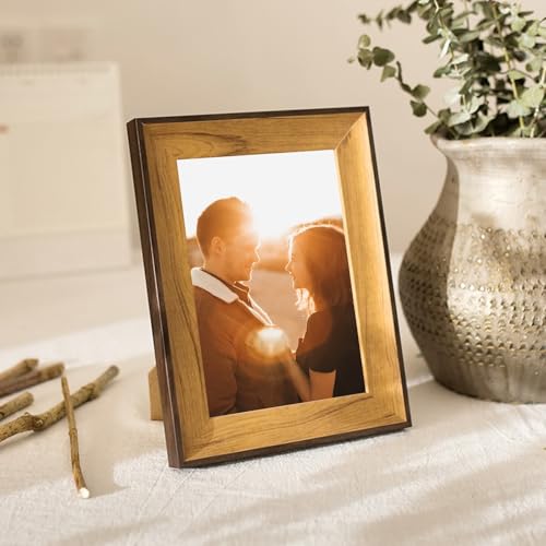 Dsnyu Bilderrahmen 15X20 Holz, Fotorahmen Vintage Rechteck MDF Harz Glas Horizontal/Vertikal für Tischplatte Geburtstag Geschenk von Dsnyu