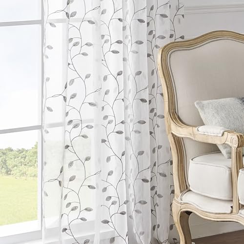 Dsnyu Scheibengardinen Küche Grau, Kurze Vorhänge Fenster Küche Polyester Bistrogardine Zweige Blatt Kurzgardine Voile 2 Stück B 76 x H 76cm Dsnyu Scheibengardinen Küche Grau, Kurze Vorhänge Fenster Küche Polyester Bistrogardine Zweige Blatt Kurzgardine Voile 2 Stück B 76 x H 76cm von Dsnyu
