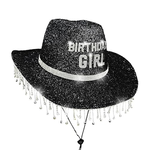 Dtaigou Cowboyhut für Damen, Party, Geburtstag, Mädchen, Strass-Dekorationen, atmungsaktive Kappen für Reisen, Urlaub, Festival, Kinder, Erwachsene, Geburtstag Dtaigou Cowboyhut für Damen, Party, Geburtstag, Mädchen, Strass-Dekorationen, atmungsaktive Kappen für Reisen, Urlaub, Festival, Kinder, Erwachsene, Geburtstag von Dtaigou