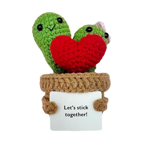 Dtaigou Kaktus zur emotionalen Unterstützung, Häkelkaktus-Set,Kaktus strickende Häkelpuppe | Lustiger Mini-Kaktus aus Baumwollgarn für Ostern, Valentinstag, Einweihungsfeier, Weihnachten, Geburtstag von Dtaigou