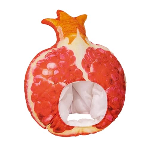 Dtaigou Karnevalsfruchthut, Plüschfruchthut | Granatapfel -Kopfbedeckung für Foto -Requisiten - Lustige Neuheit ausgestopfte Obstkopfbedeckung, Foto Requisiten Cosplay -Accessoires von Dtaigou