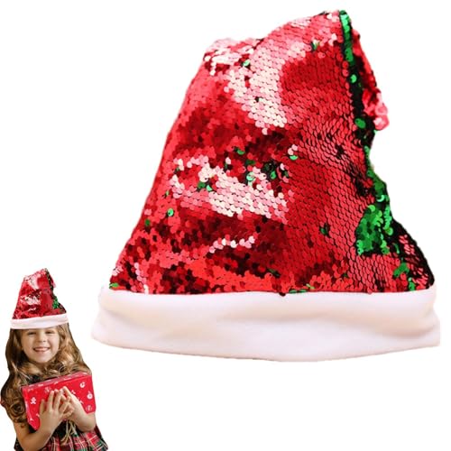 Dtaigou Pailletten-Weihnachtsmütze, Glitzer-Weihnachtsmütze für Damen - Weihnachtsmann-Kostümmütze mit glänzenden Pailletten und Bommel - Glitzernde, glitzernde Pailletten-Hüte, Dtaigou Pailletten-Weihnachtsmütze, Glitzer-Weihnachtsmütze für Damen - Weihnachtsmann-Kostümmütze mit glänzenden Pailletten und Bommel - Glitzernde, glitzernde Pailletten-Hüte, von Dtaigou