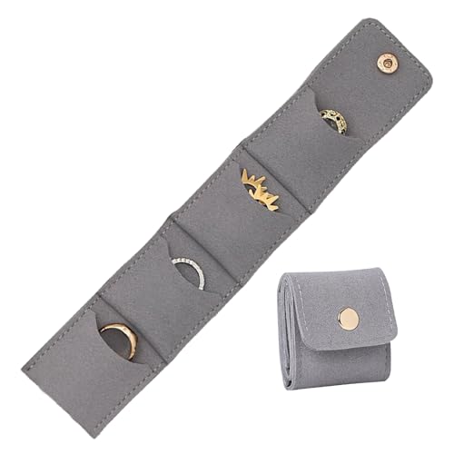 Dtaigou Schmuck Reisetasche - Schmuckbeutel Für Unterwegs,Elegant Faltbar Unterteilt Mit Verschluss Für Ohrringe Ring Armband Damen Herren Alle von Dtaigou