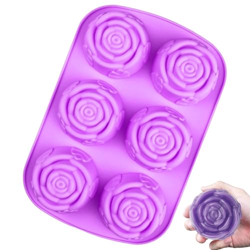 Dtaigou Silikon Rosenform, Rosenform Silikon,Rosenseife Silikonform | 6 CAVity Easy Freisetzung Blumenform Eisblock Tablett, Spülmaschine sichere Dekorationsform für Süßigkeitenschokoladenkuchen - Dtaigou Silikon Rosenform, Rosenform Silikon,Rosenseife Silikonform | 6 CAVity Easy Freisetzung Blumenform Eisblock Tablett, Spülmaschine sichere Dekorationsform für Süßigkeitenschokoladenkuchen - von Dtaigou