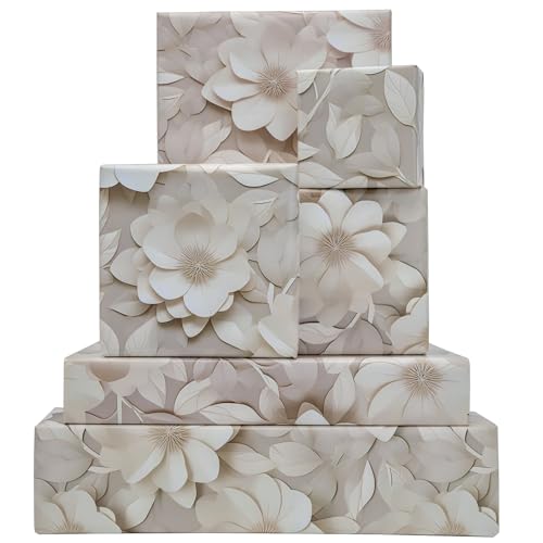 Dtiafu Weiße Hochzeitsverpackung, reine und ehrliche Blumen-Designs für Frauen und Mädchen, Brautschmuck, Muttertag, Geburtstag, Urlaub, Erntedankfest, 50,8 x 71,1 cm pro Blatt (6 Blatt) von Dtiafu