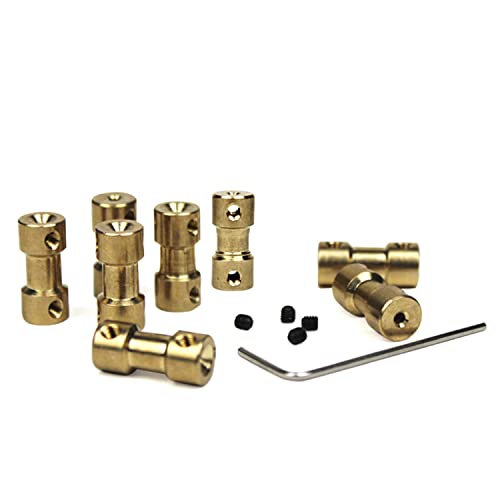 2 Stück Wellenkupplung Mini D9 L20 Shaft Coupler Messing starr 3D Druck CNC Modellbau, Miniatur Kleine starre Messing kupplung 2/3/4/5/6 mm shaft coupler rigid (2 * 4mm) von Dtmeng