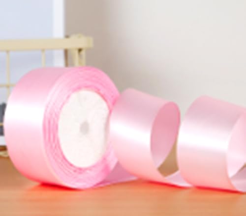 Dtmeng Satinband, 4 cm Breit, 22 Meter, Dekoband für Geschenke, Hochzeit und Taufe,Deko Band Geschenkverpackung,Satin Dekoband Präsent Geschenkband Breit Ribbon (Pink-2) von Dtmeng