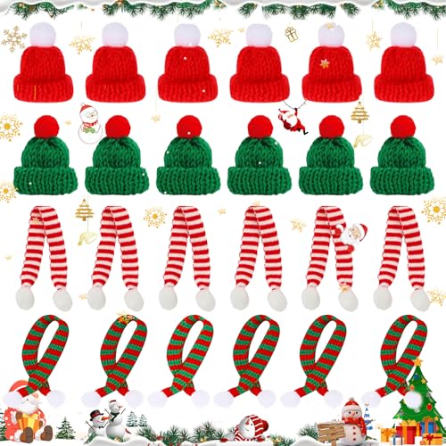 Dtoterul 24 Stk Mini Weihnachtsmütze, Mini Weihnachtsmütze und Schal Set, Mini Mützen Zum Basteln, Mini-Strickmütze Des Weihnachten, Für Weihnachten Weinflasche Abdeckung, Puppenhaus, Weihnachtsfeiern Dtoterul 24 Stk Mini Weihnachtsmütze, Mini Weihnachtsmütze und Schal Set, Mini Mützen Zum Basteln, Mini-Strickmütze Des Weihnachten, Für Weihnachten Weinflasche Abdeckung, Puppenhaus, Weihnachtsfeiern von Dtoterul
