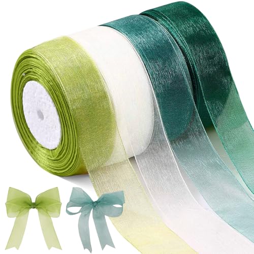 Dtoterul 4 Stück Organzaband Grün, 20mm Geschenkband Breit, Schleifenband Hochzeit, Weiss, Aqua Grün, Wald Grün, Salbei Grün, Für Handgemachtes Heimwerken, Geschenkverpackung, Hochzeitsdekoration Dtoterul 4 Stück Organzaband Grün, 20mm Geschenkband Breit, Schleifenband Hochzeit, Weiss, Aqua Grün, Wald Grün, Salbei Grün, Für Handgemachtes Heimwerken, Geschenkverpackung, Hochzeitsdekoration von Dtoterul