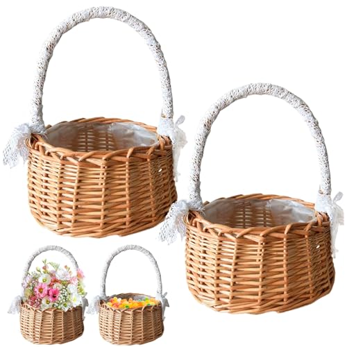 Dtoterul Blumenkorb Hochzeit 2 Stück Mini Geflochtener Blumenkorb Kleiner Weidenkorb Rattankorb Streukörbchen Gewebte Körbe Obstkorb Henkelkorb Aufbewahrungskorb für Hochzeit Tischdeko Dtoterul Blumenkorb Hochzeit 2 Stück Mini Geflochtener Blumenkorb Kleiner Weidenkorb Rattankorb Streukörbchen Gewebte Körbe Obstkorb Henkelkorb Aufbewahrungskorb für Hochzeit Tischdeko von Dtoterul