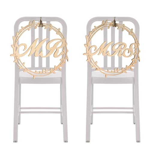 Dtoterul Mr Mrs Stuhl Dekor Schild Hölz 2 Stück Mr Mrs Deko Hochzeit Stuhl Verlobungsfeier Braut und Bräutigam Hochzeit Dekor Schild Zeichen Dekoration mit Jute Schnüre von Dtoterul